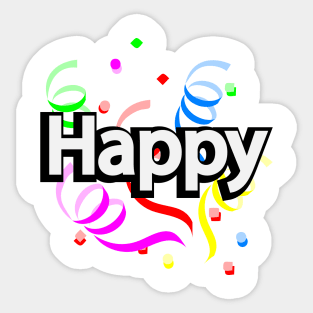 Happy typographic logo design Sticker